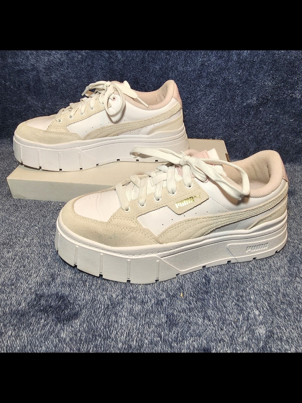 Puma Women's "Mayze Stack" Off-White Platform Sneakers